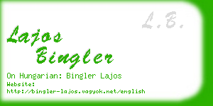 lajos bingler business card